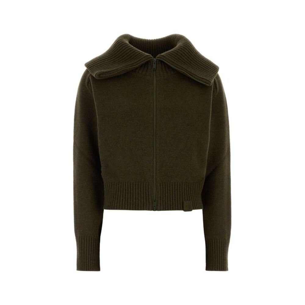 Victoria Beckham Women Olive Green Wool Blend Cardigan